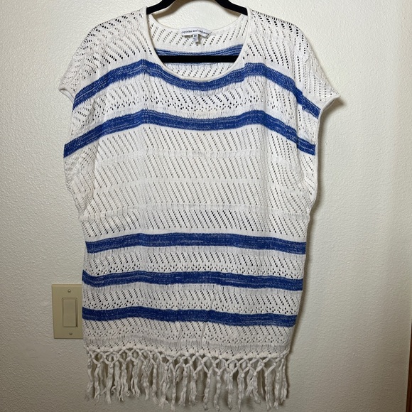 Cupcakes & Cashmere Striped Blue and White Top - Picture 1 of 6